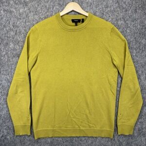 Theory Haider 100% Cashmere Sweater Men's Small‎ Green Soft Luxury Preppy Knit